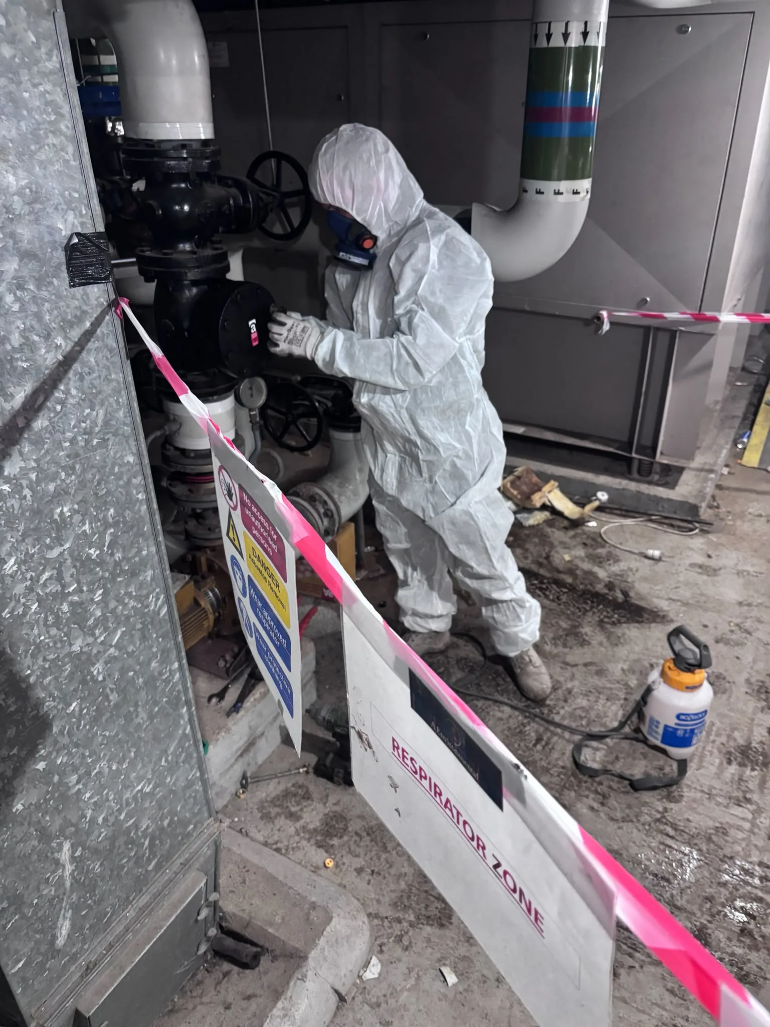 Asbestos artex removal from concrete soffit in Neasden